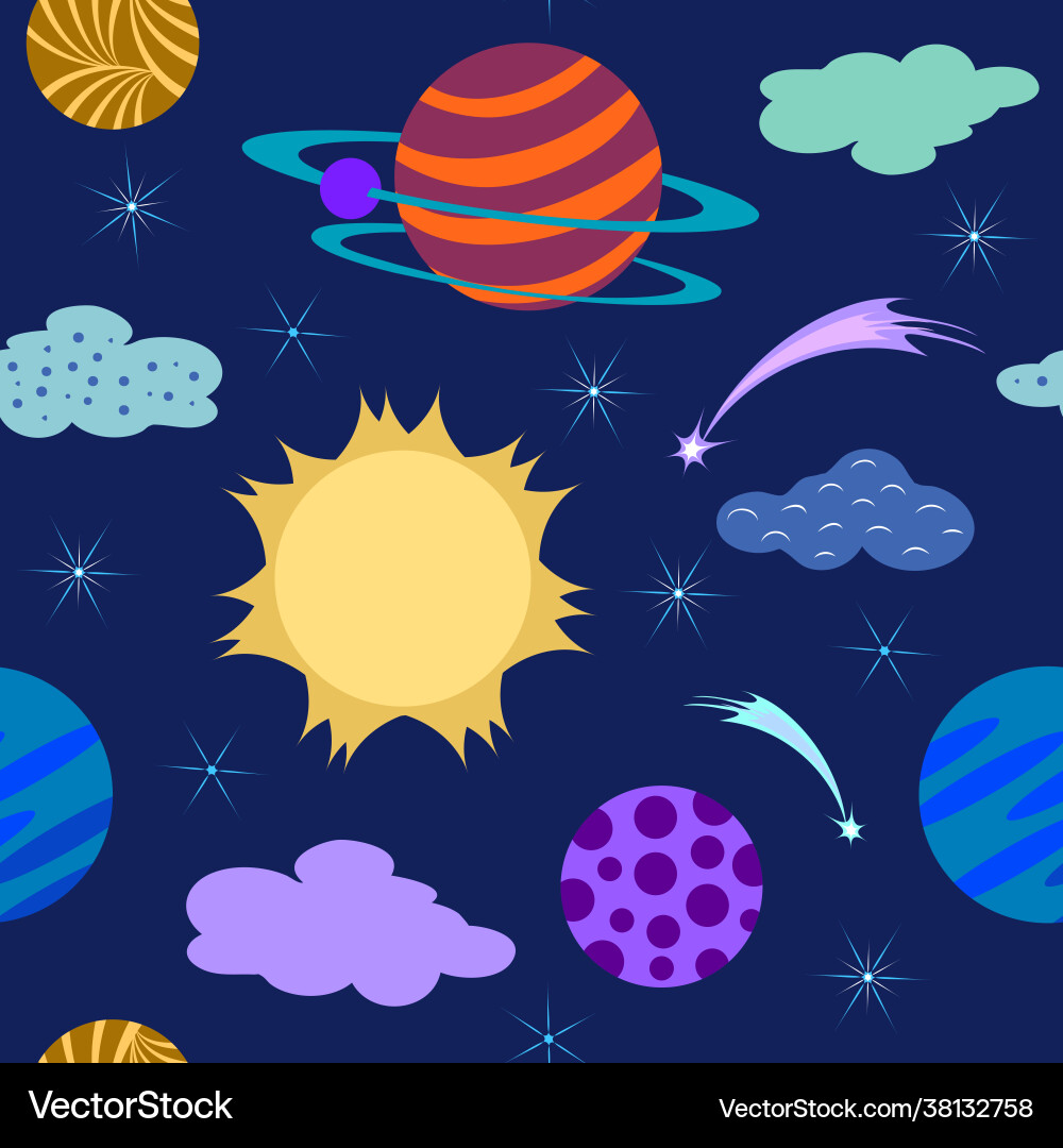 Abstract background with clouds and planets Abstract background with clouds and planets Vector Image