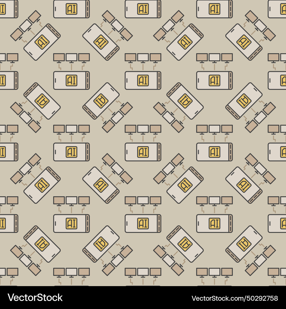 Ai smartphone with three computers artificial Vector Image