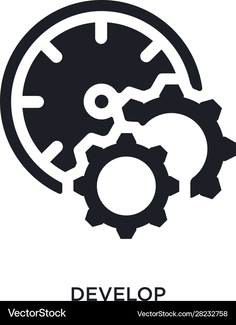 Black develop isolated icon simple element from Black develop isolated icon simple element from vector image