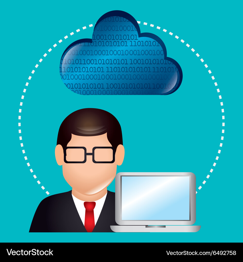 Cloud computing and hosting vector image