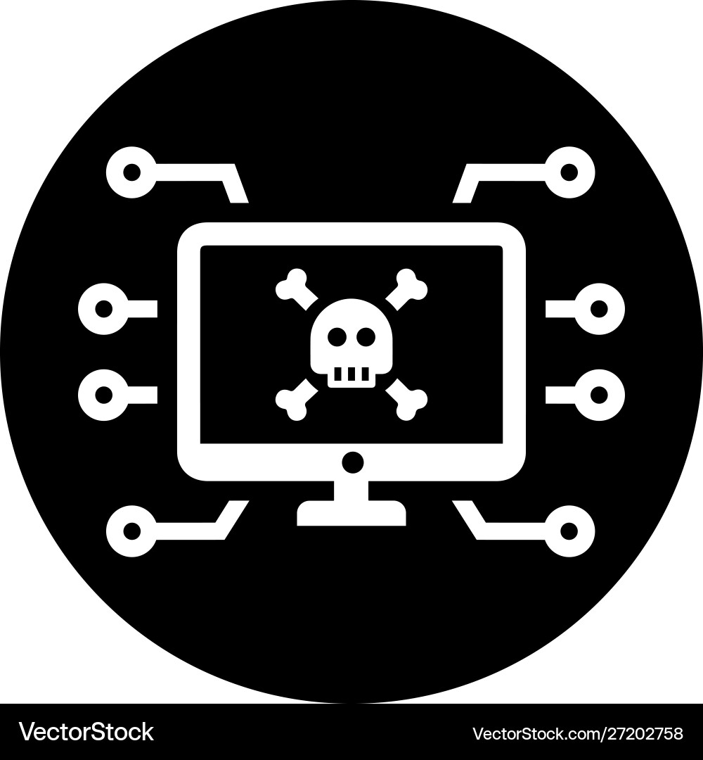 Computer virus attack crime cyber hack hacking Vector Image