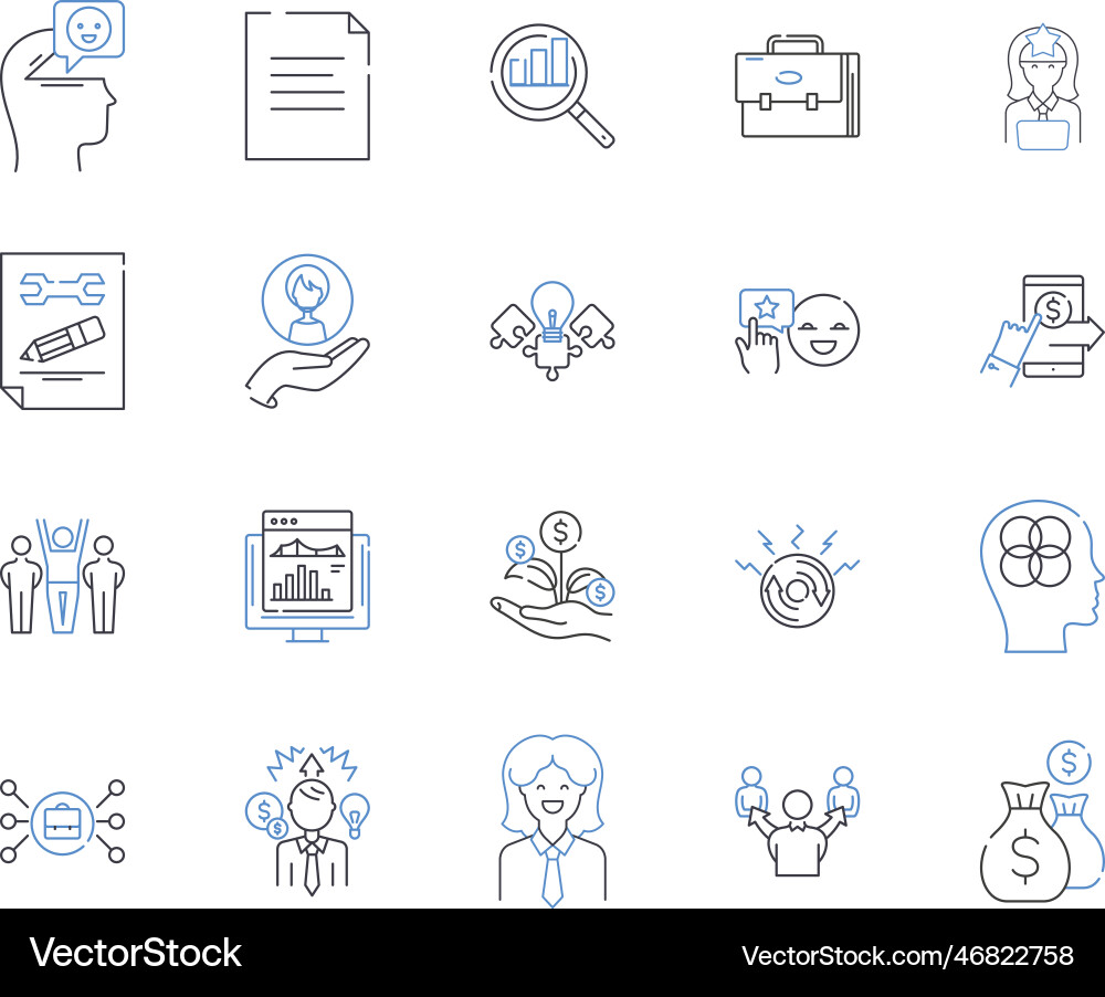 Data analysis line icons collection insights Data analysis line icons collection insights vector image