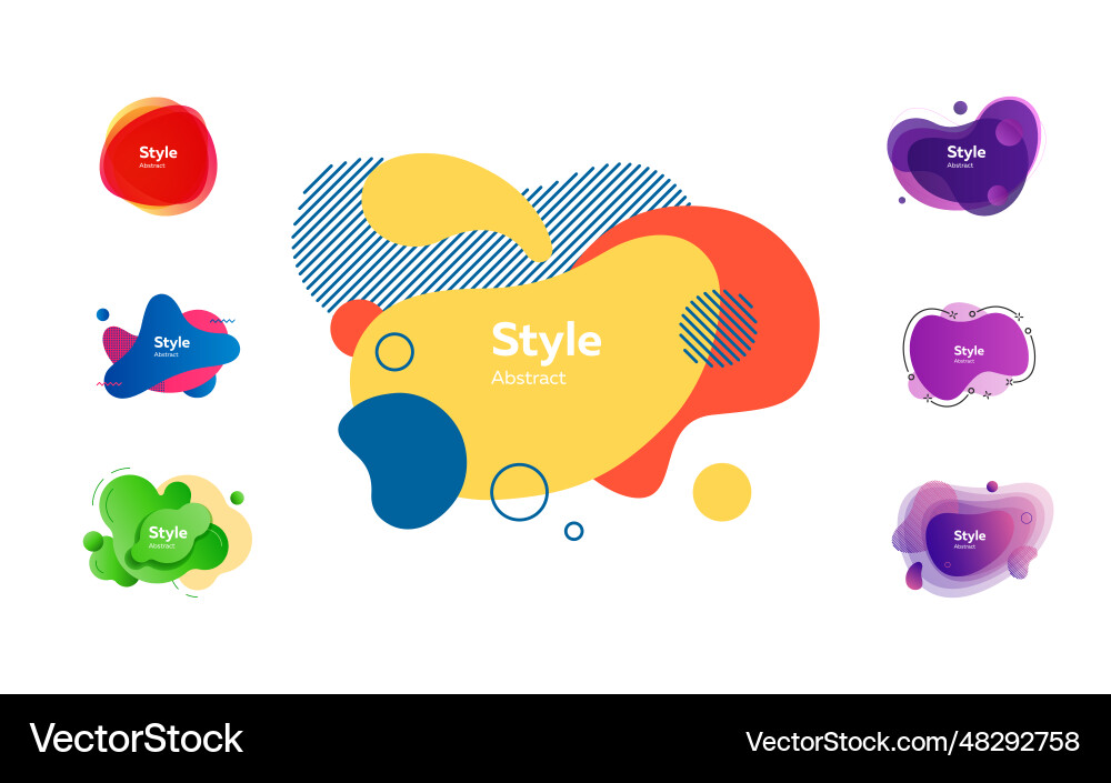 Fluid gradient shapes Fluid gradient shapes vector image