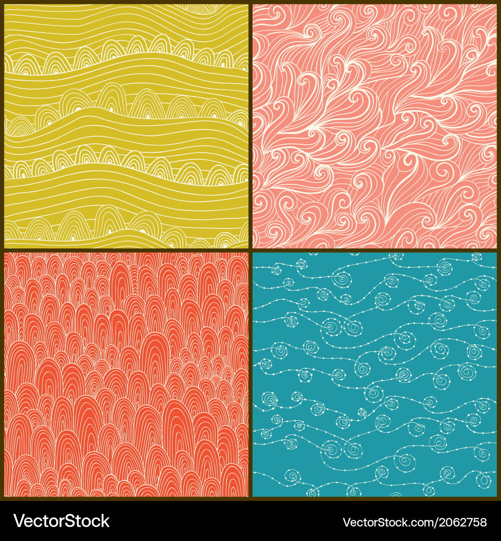 Four Abstract Wave Patterns vector image