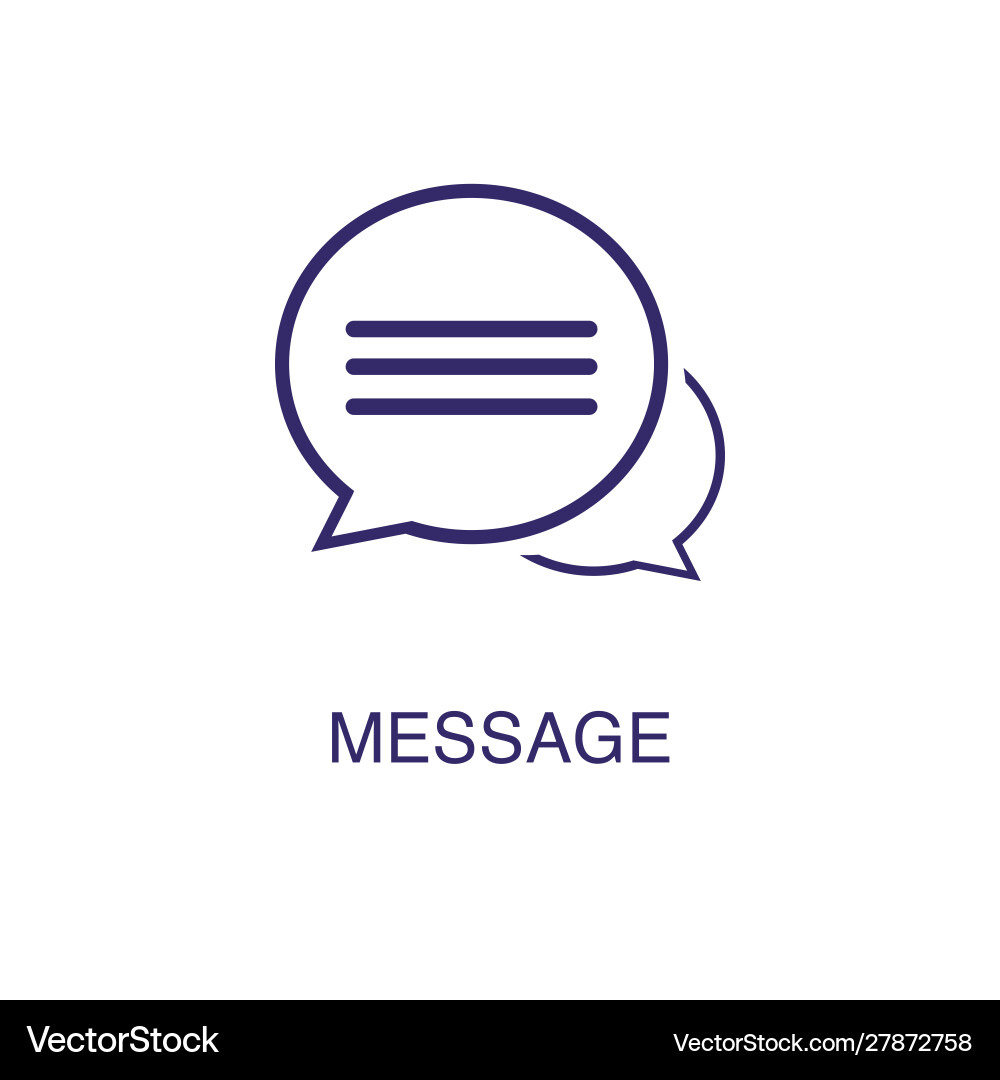 Message element in flat simple style on white vector image