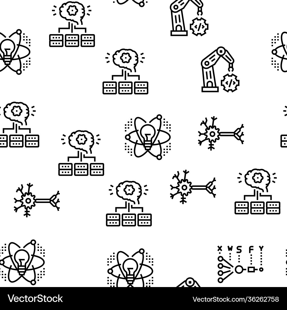 Neural network and ai seamless pattern vector image