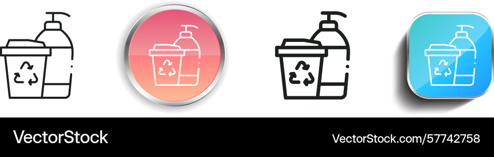 Recycle icon thin linear regular and button style Recycle icon thin linear regular and button style vector image