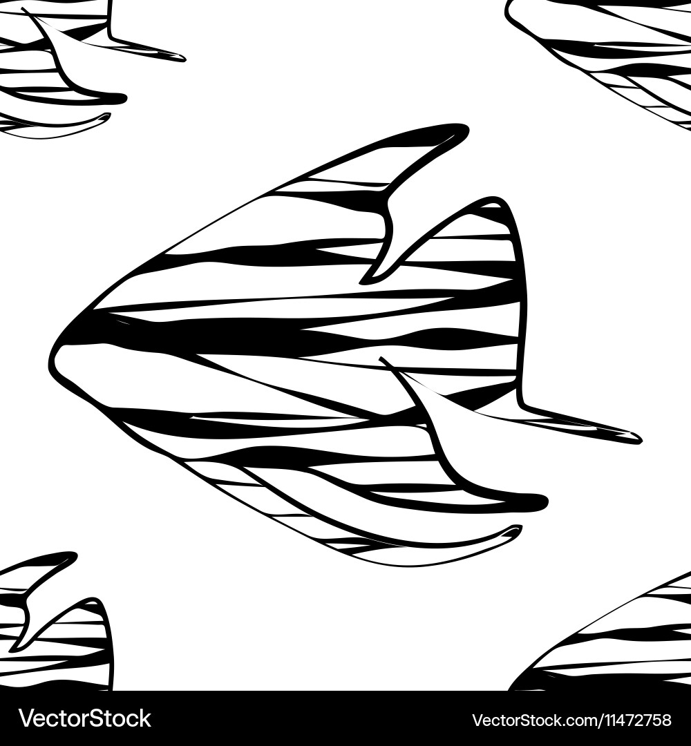 Seamless pattern with scalar fishes vector image