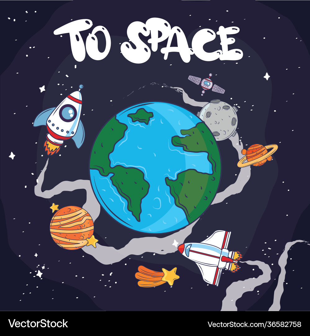 Space travel exploration Vector Image