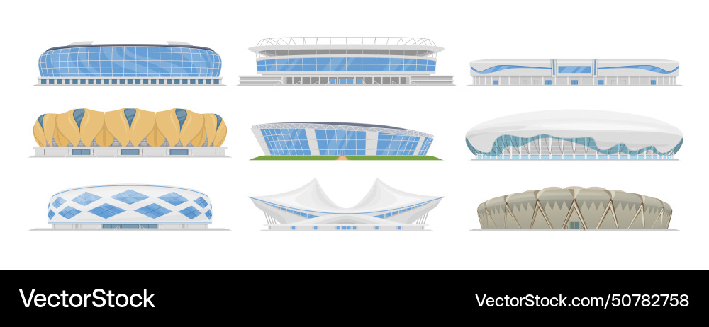 Sports stadium facade modern city arena exterior vector image