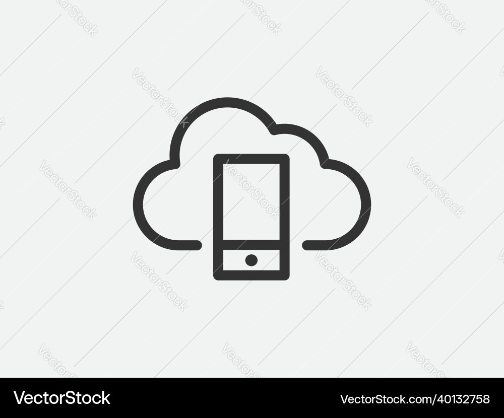 Technology icon cloud computing connection big vector image