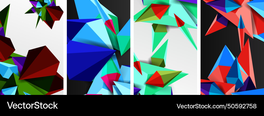 Triangle abstract concepts poster set Triangle abstract concepts poster set vector image