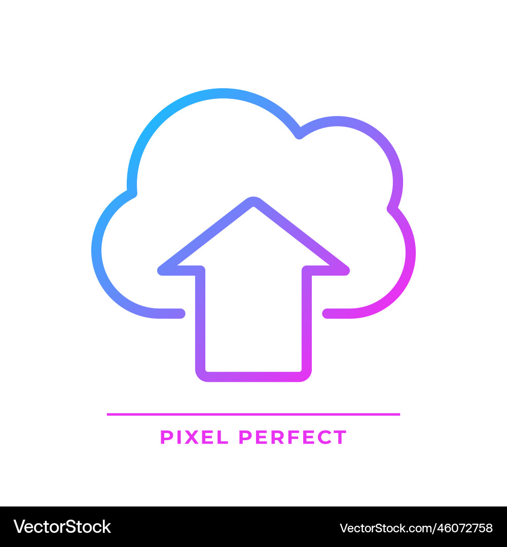 Upload files on cloud based storage pixel perfect Vector Image