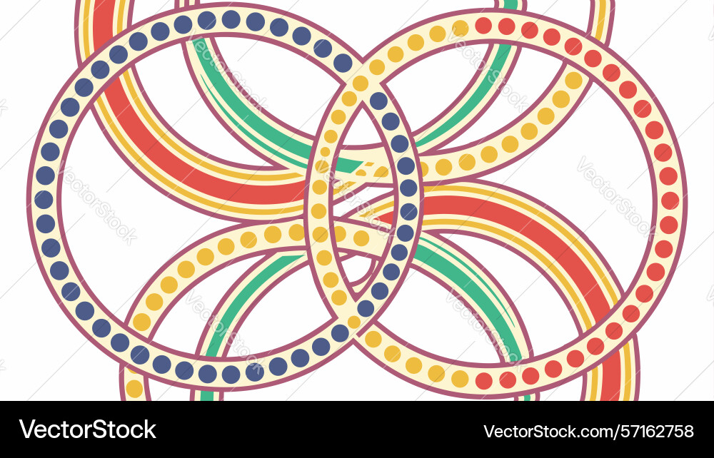 Vibrant interlocking circles pattern unity vector image