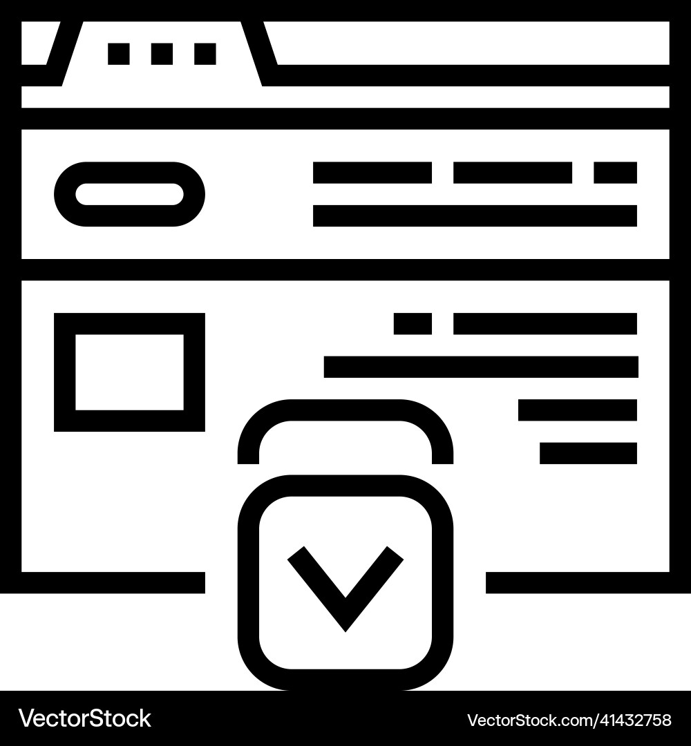 Website scroll line icon Website scroll line icon Vector Image