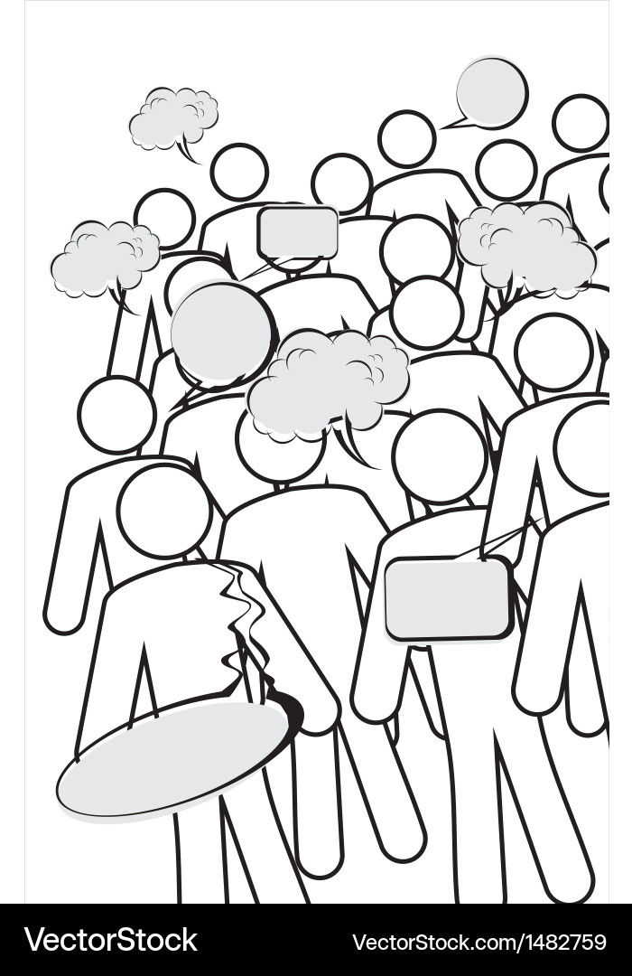 A group of characters is having discussion vector image