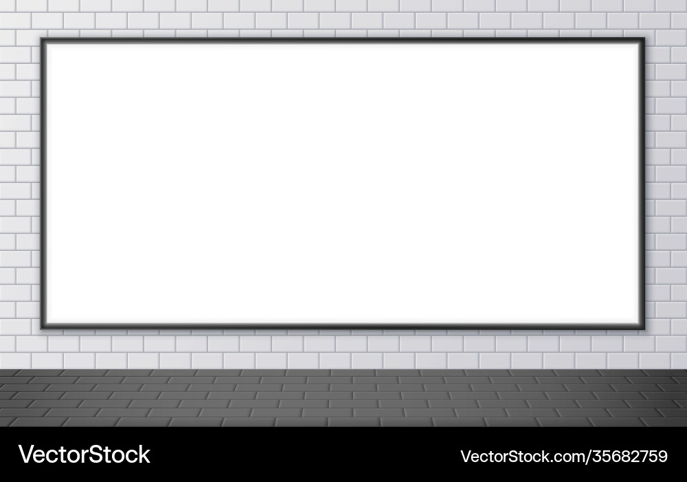 Blank advertising billboard mockup on a subway Blank advertising billboard mockup on a subway vector image