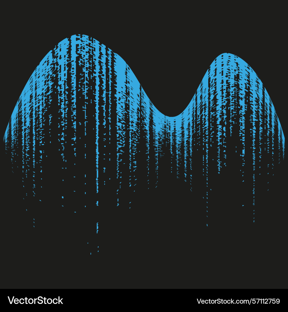 Blue arc form dual wave particle curve shape Blue arc form dual wave particle curve shape vector image
