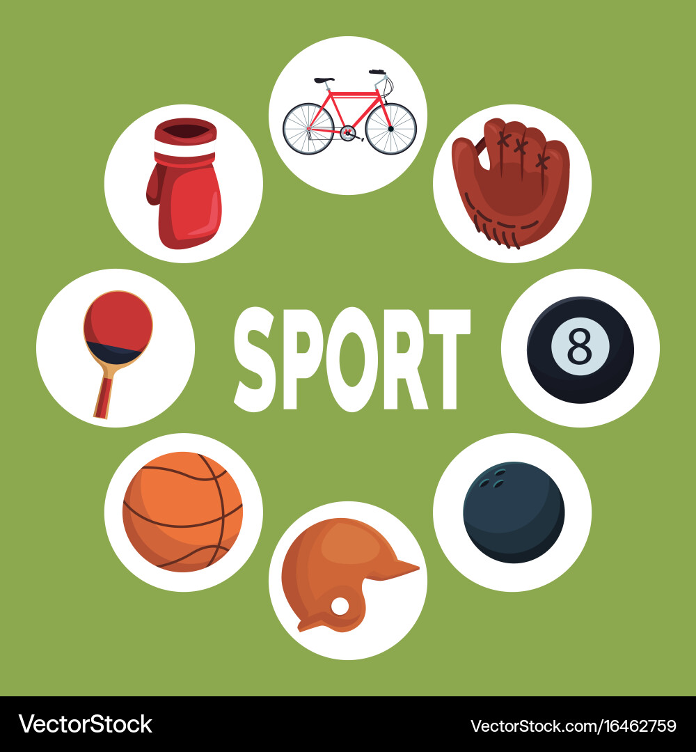 Color background with circular frames and icons Vector Image