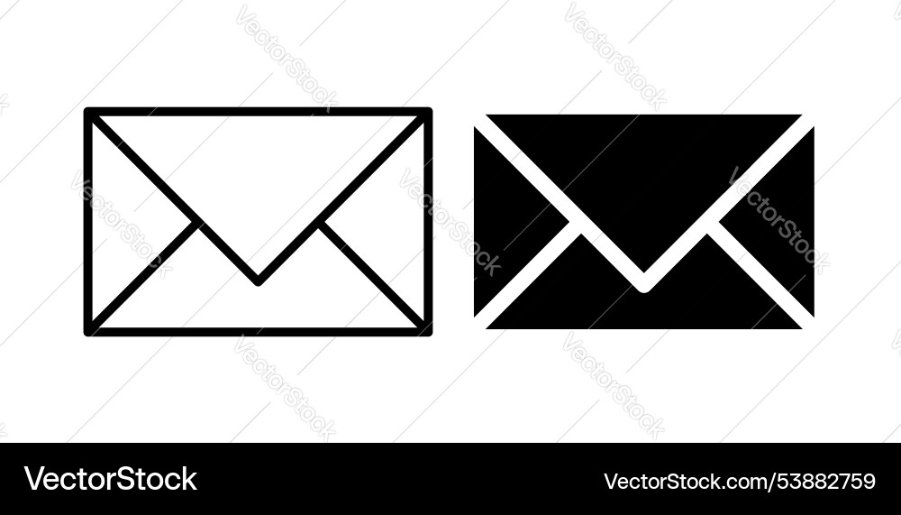 Email button icon set Email button icon set vector image