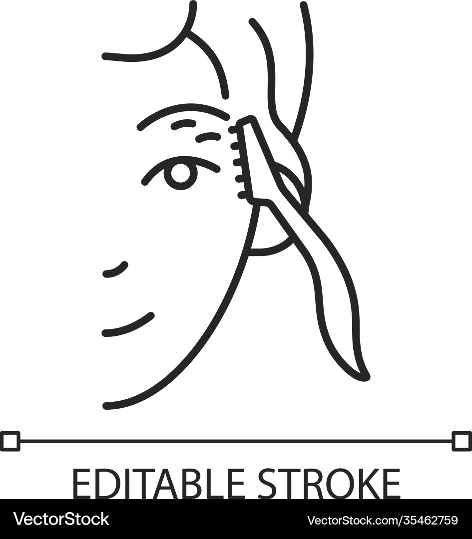 Eyebrow razor linear icon Royalty Free Vector Image