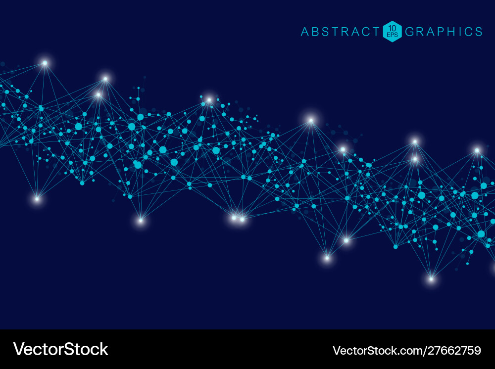 Geometric abstract background with connected line Vector Image
