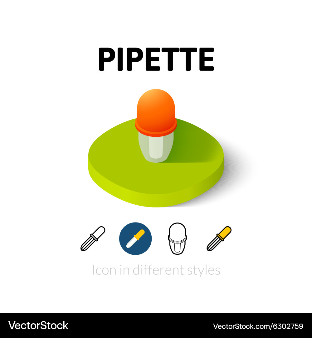 Pipette icon in different style vector image