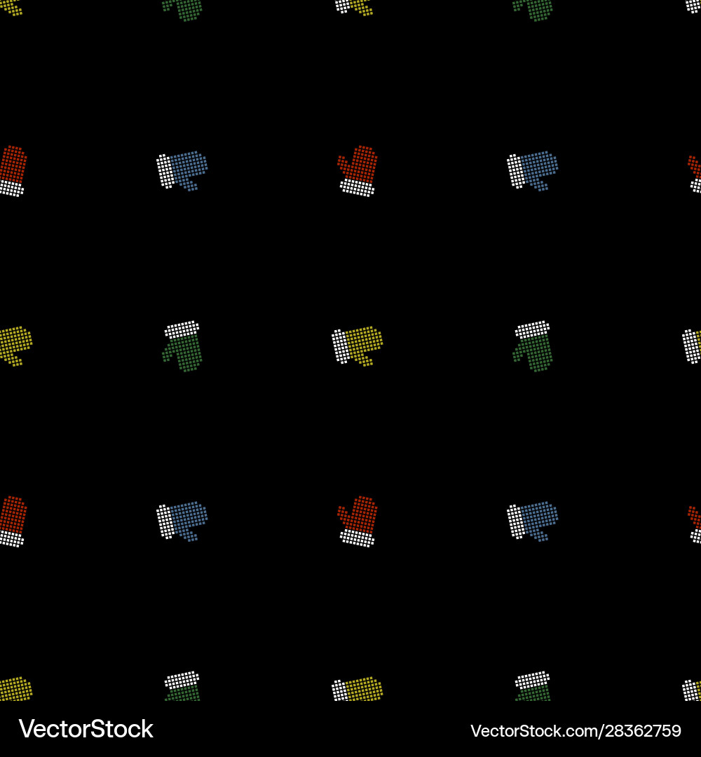 Pixel Mitten Pattern - 8 Bit Vector Image