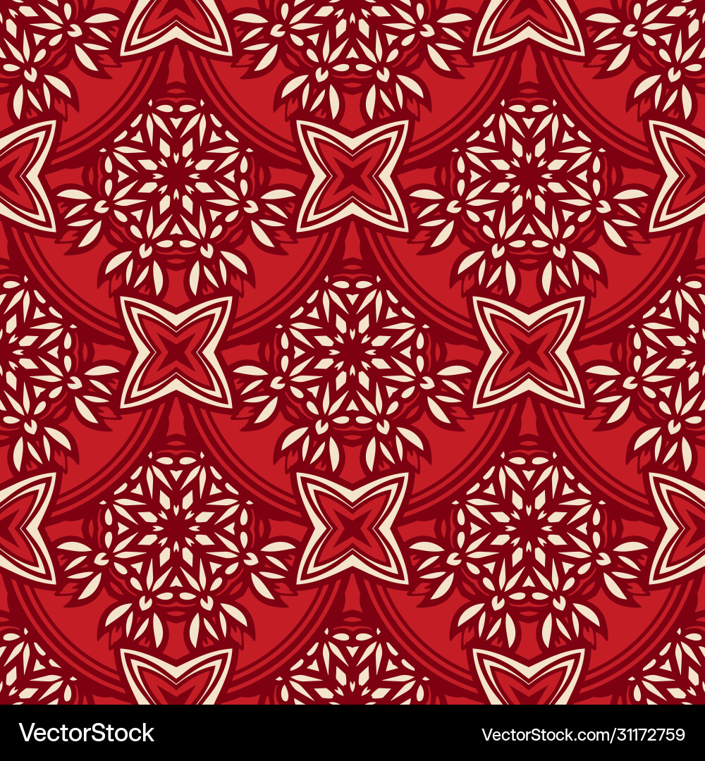 Red damask seamless tiled motif pattern Vector Image