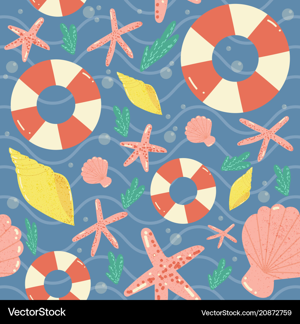 Seamless pattern of seashells Seamless pattern of seashells vector image