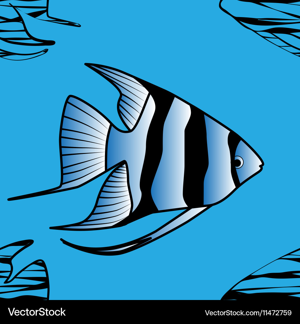 Seamless pattern with scalar fishes vector image