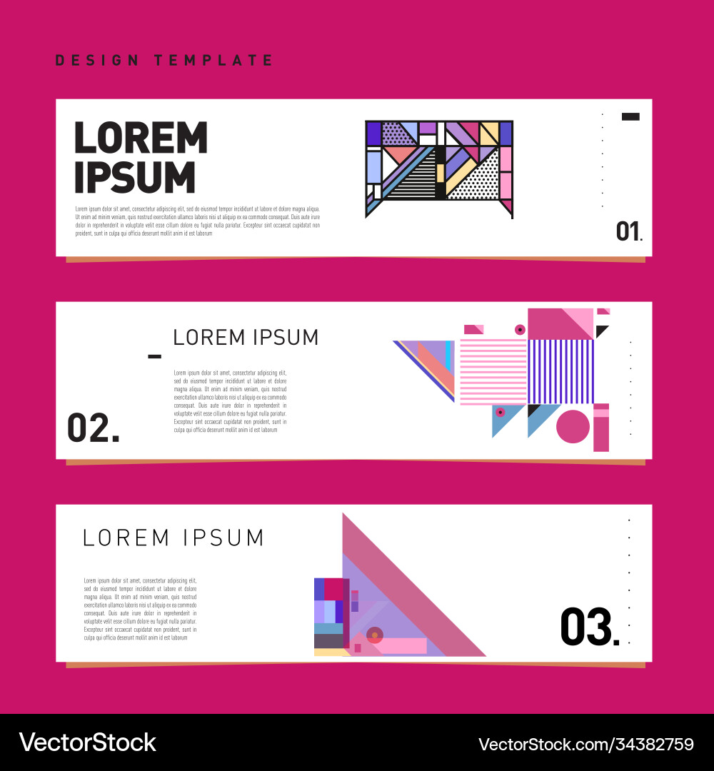 Set abstract banner web design template retro Vector Image