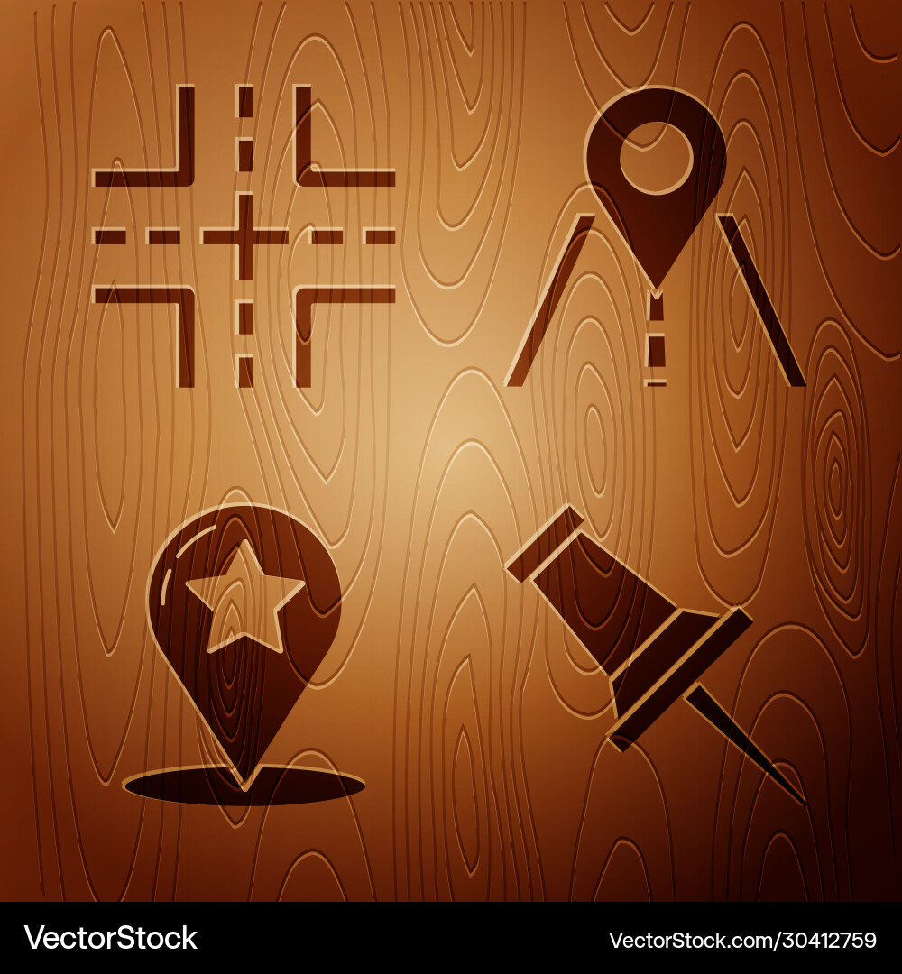 Set push pin road traffic sign map pointer Set push pin road traffic sign map pointer vector image