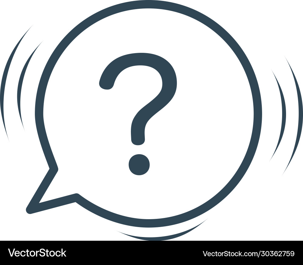 Shaking chat bubble and question mark faq icon vector image