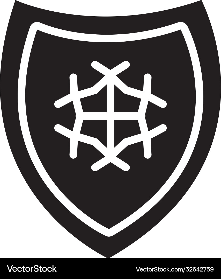 Shield with snowflake icon half line color Shield with snowflake icon half line color vector image