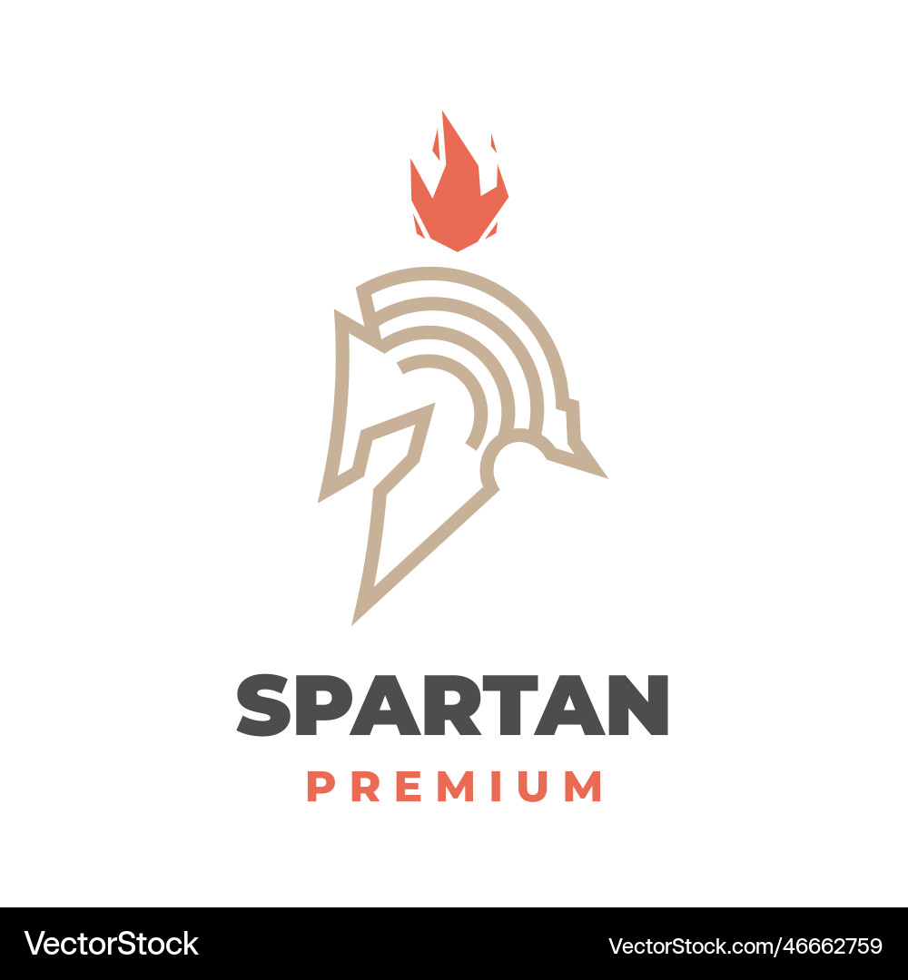 Spartan Helmet Line Art Vector Image