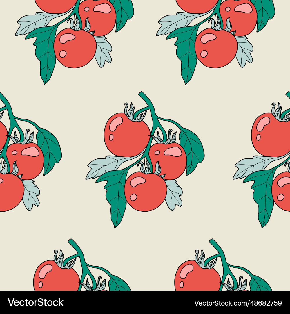 Tomato seamless pattern endless texture Tomato seamless pattern endless texture vector image