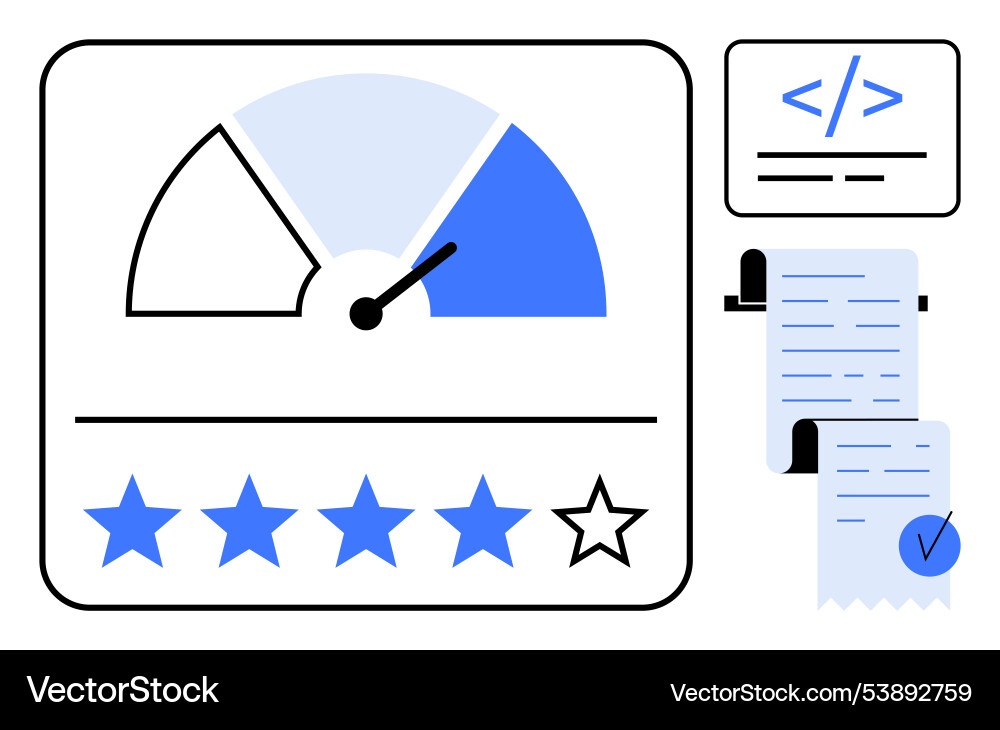 User feedback and performance metrics dashboard User feedback and performance metrics dashboard vector image
