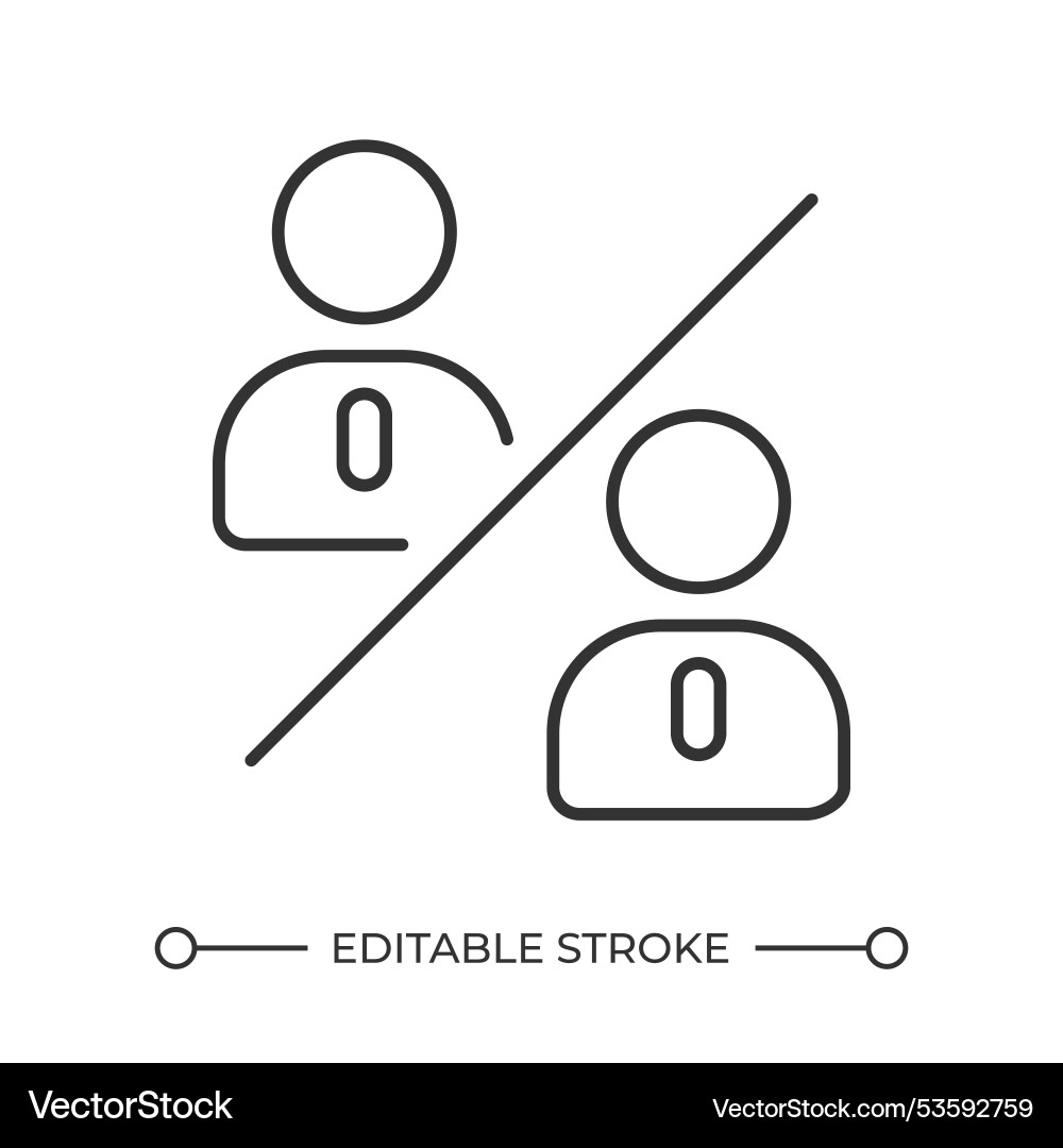 Vergleich von zwei Individuen lineare Ikone Vergleich von zwei Individuen lineare Ikone vektorbild