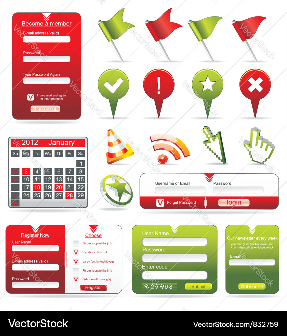 Web Forms Collection Vector Image