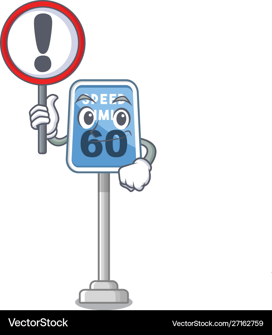 With sign speed limit character shape Vector Image