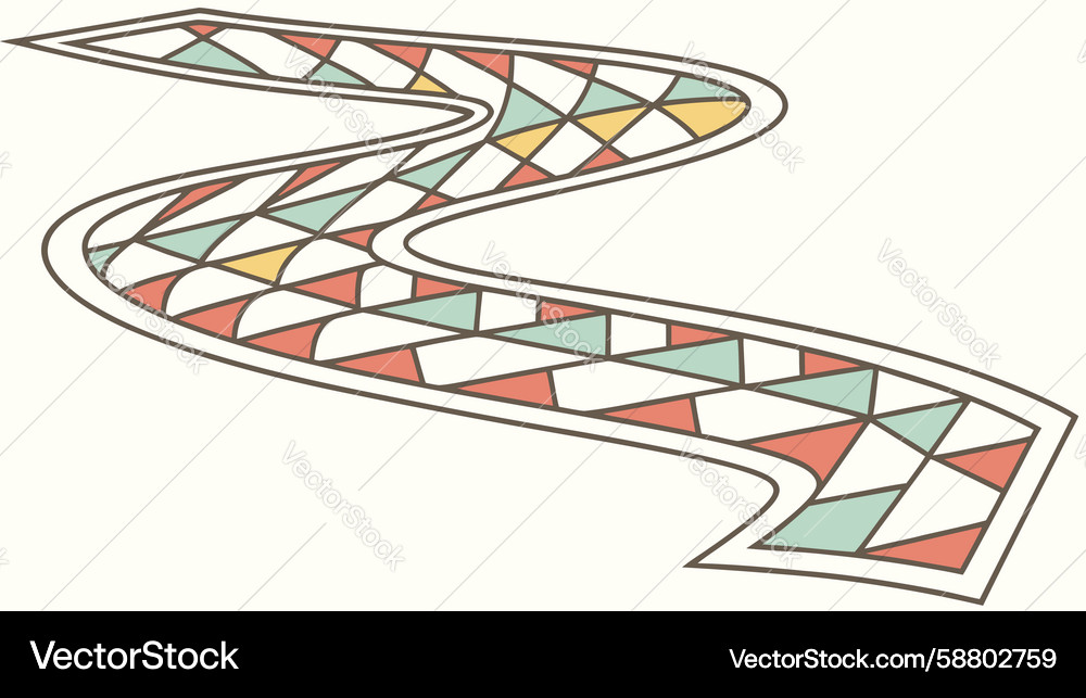 Zigzag path with geometric segments Vector Image