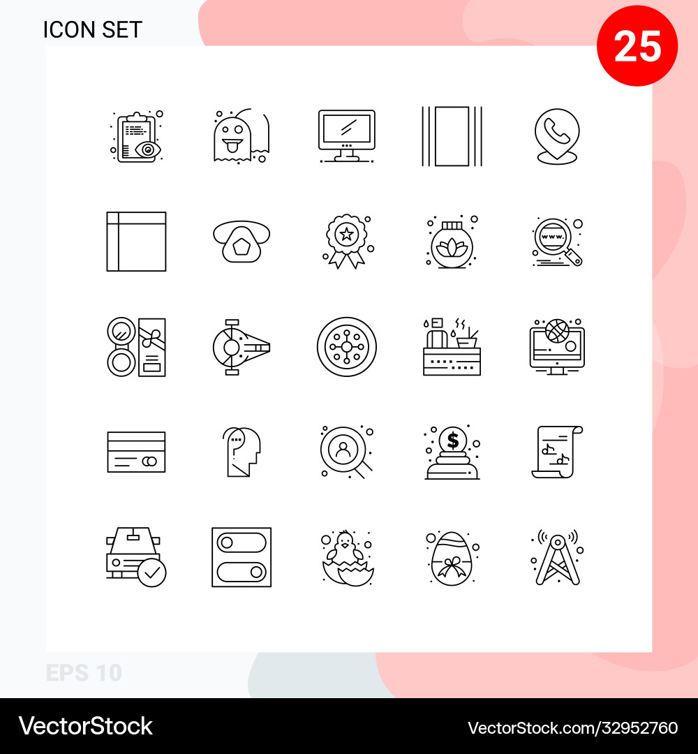 25 universal lines set for web and mobile Vector Image