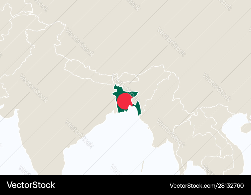 Asien mit hervorgehobener bangladesh Karte Asien mit hervorgehobener bangladesh Karte vektorbild