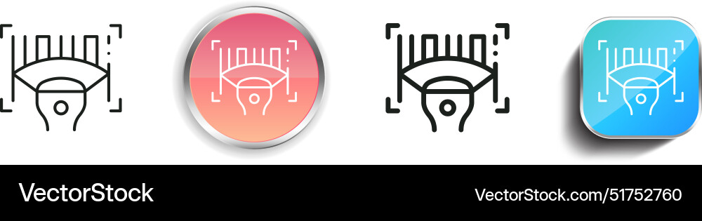 Barcode icon thin linear regular and button style vector image