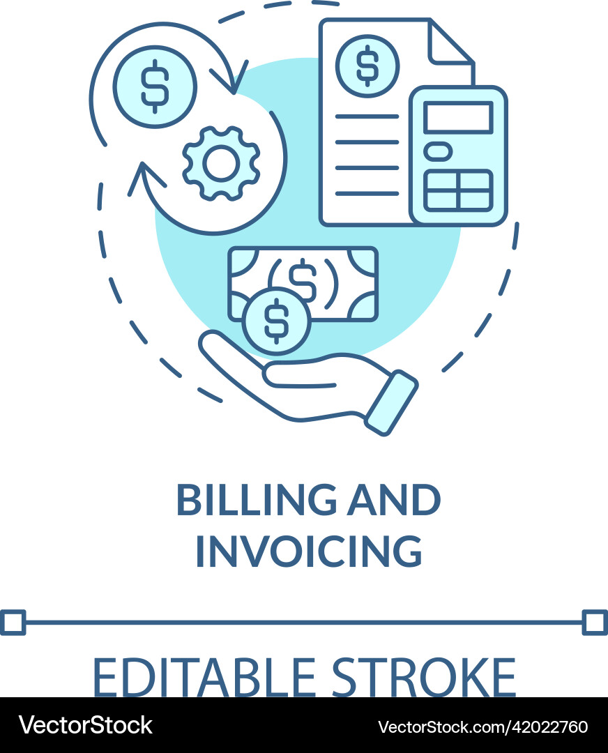 Billing and invoicing turquoise concept icon Vector Image