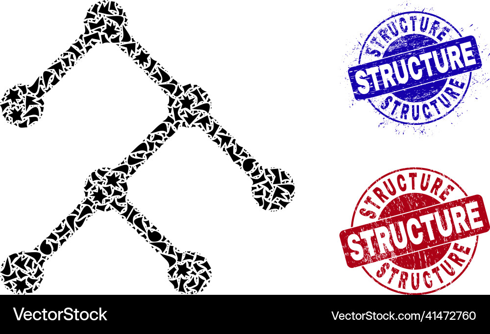 Binary structure mosaic of shards Binary structure mosaic of shards Vector Image