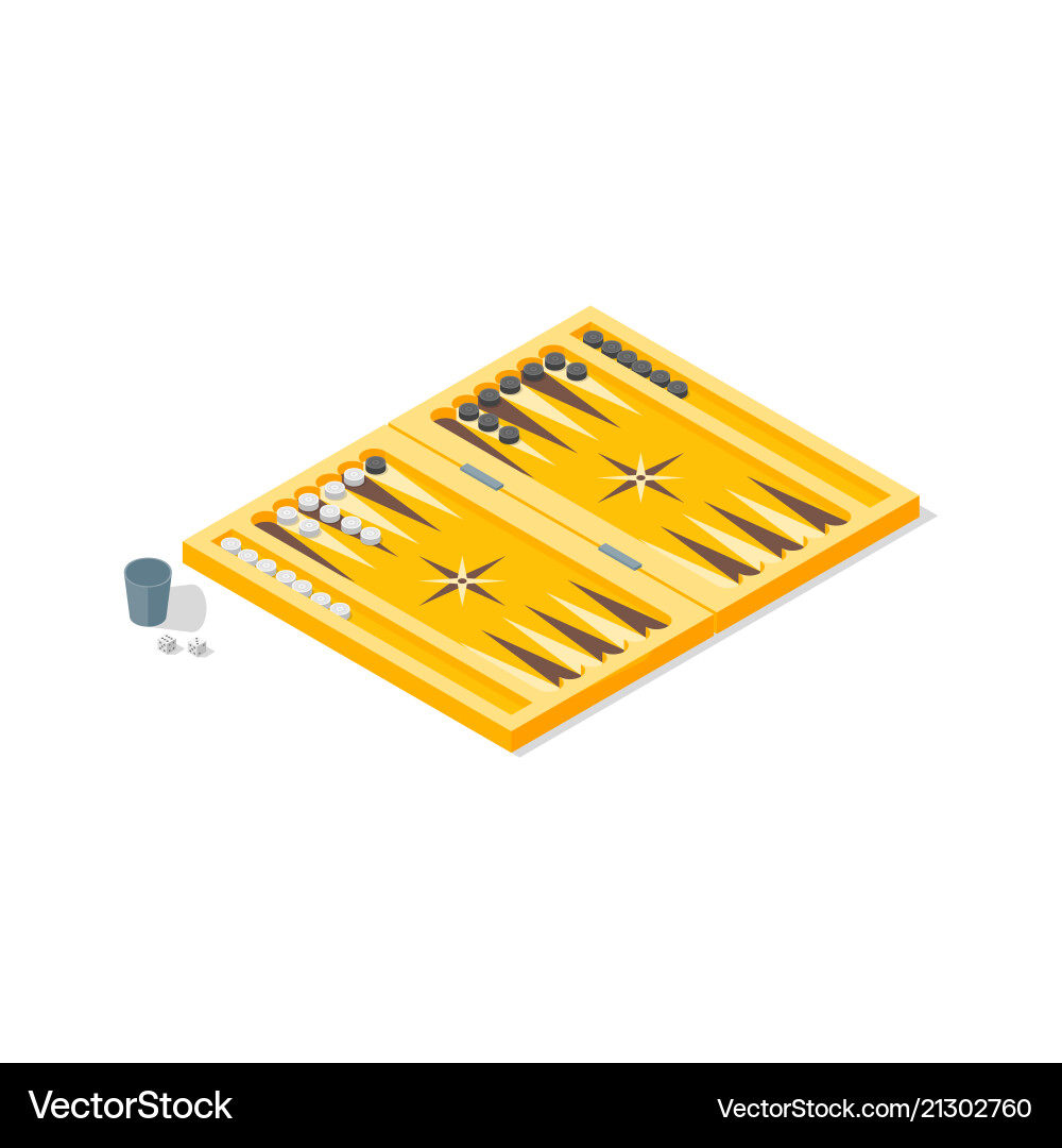 Board game backgammon isometric view Board game backgammon isometric view vector image