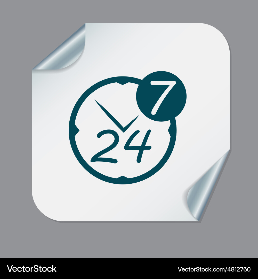 Character 24 7 open hours a day and days Vector Image