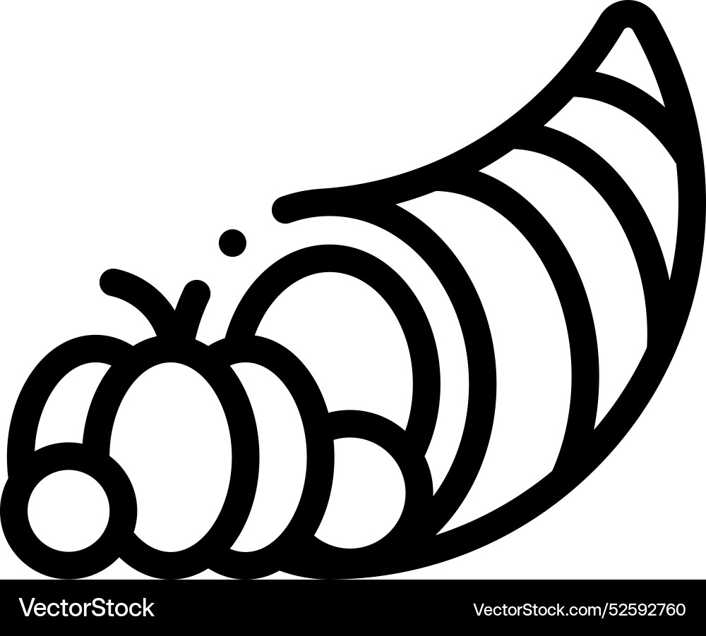Cornucopia icon thin linear style design isolated Cornucopia icon thin linear style design isolated vector image
